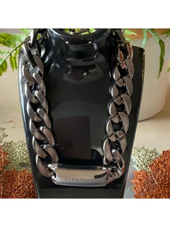 Jewelry - Identify My Love Gunmetal Silver ID Necklace